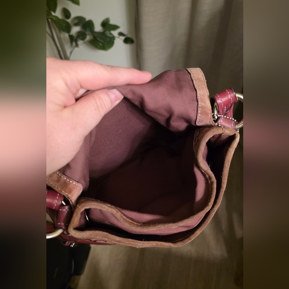 Coach Vintage Belted Soho Flap Pink Signature C Fabric and Suede Crossbody - Picture 10 of 13